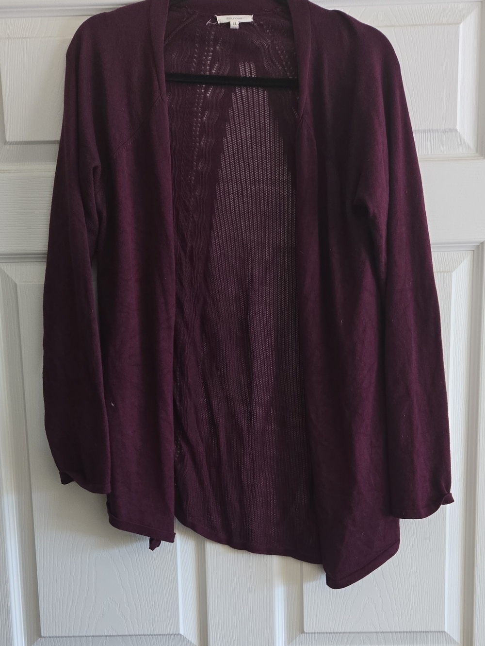 Maurices Open Front Cardigan in Deep Plum